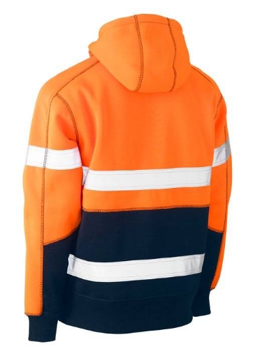 Picture of Bisley, Taped Hi Vis Fleece Hoodie Pullover